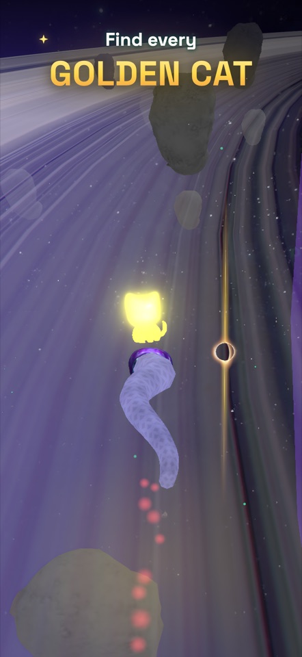 Gameplay: a golden cat waiting on a risky line